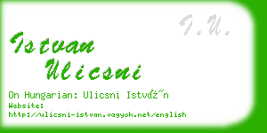 istvan ulicsni business card